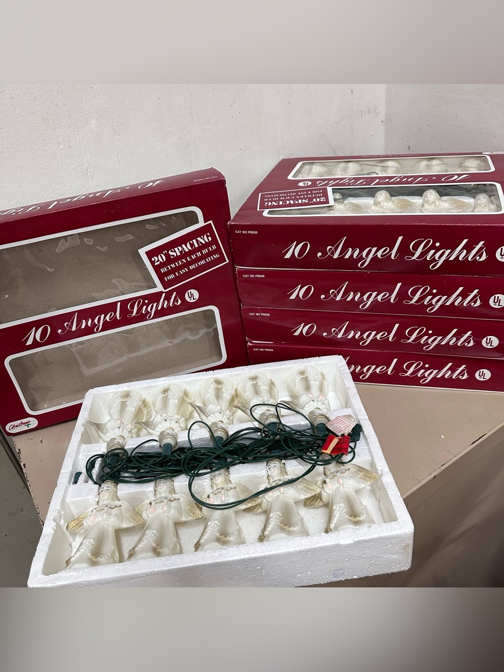 Vintage Angel Blow Mold set of 10 Christmas string lights